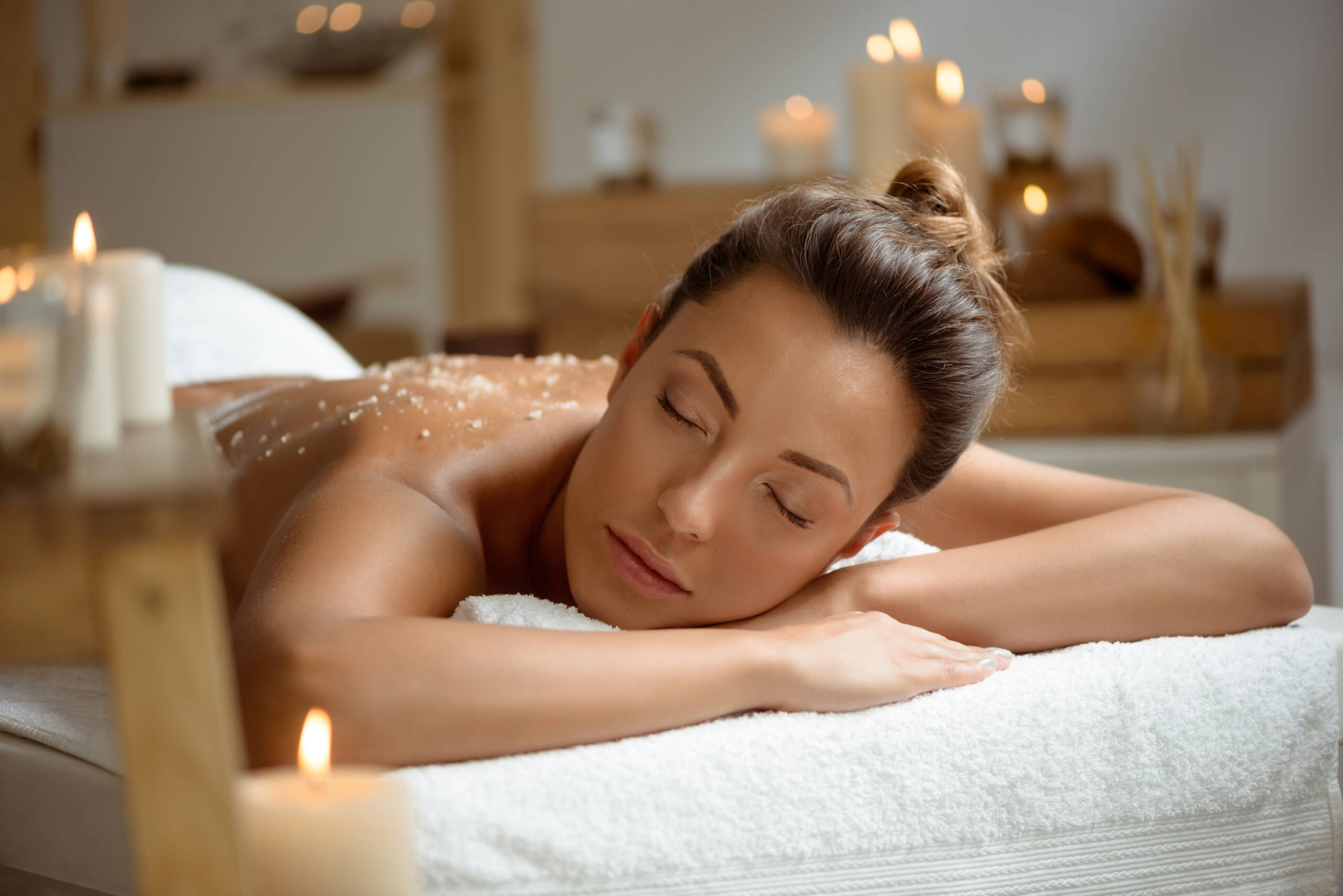 young woman relaxing spa salon 1 scaled